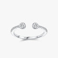 Ailmay Real 925 Sterling Silver Trendy Round AAAAA CZ Adjustable Finger Rings for Women Engagement Anniversary Fine Jewelry Gift