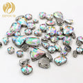 Wholesales White AB Color Mixed Shape Glass Rhinestones With Claw Setting