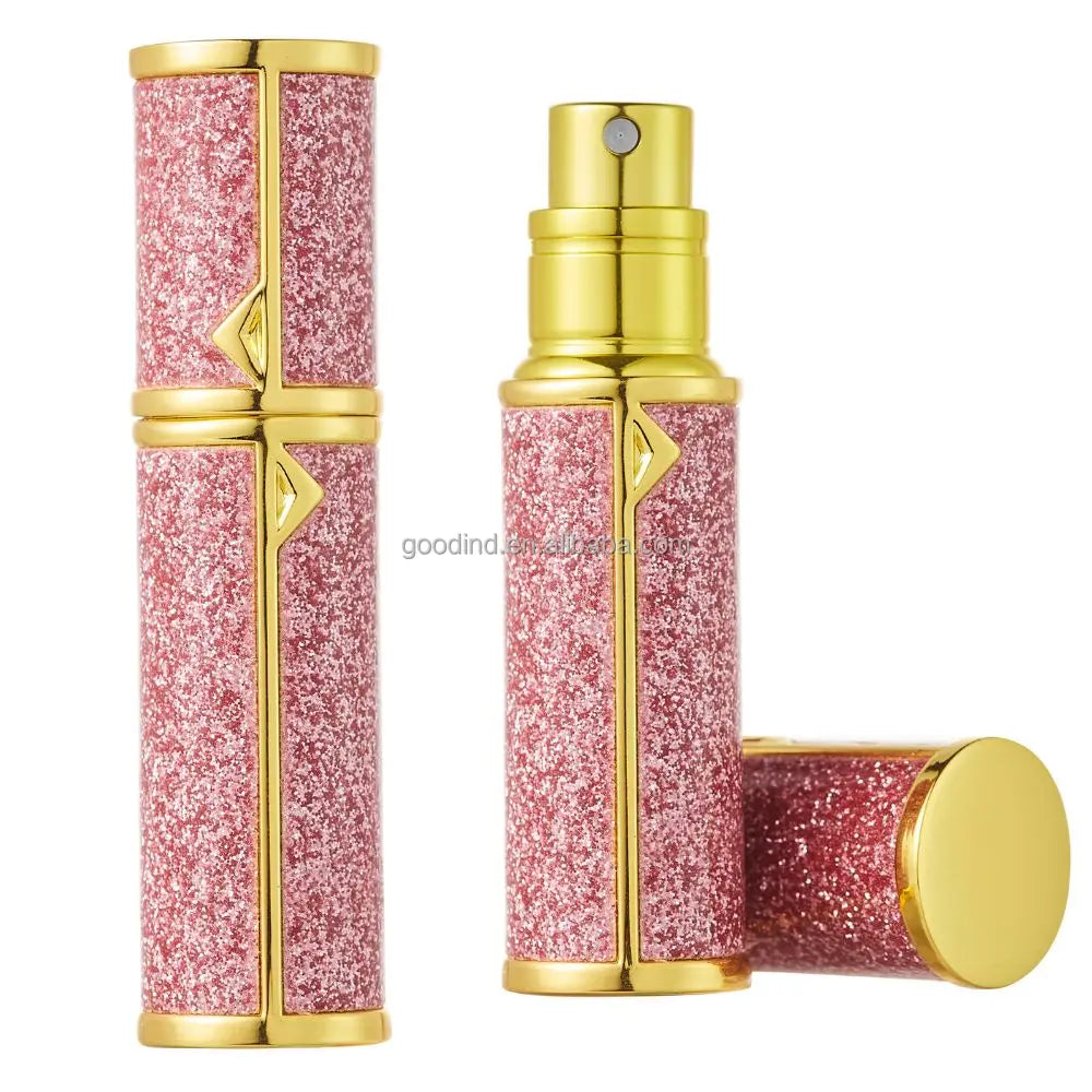 5ml Mini Refillable Aluminum Leather Perfume Atomizer Spray Glass Bottle Travel Perfume Atomizer