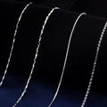 Italian Imported 100% Sterling Silver S925 Popular Strong Dainty Thin O Chains Necklace Rhodium Plated Singapore Chain Pendant