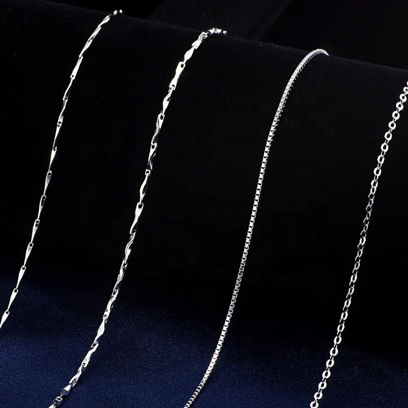 Italian Imported 100% Sterling Silver S925 Popular Strong Dainty Thin O Chains Necklace Rhodium Plated Singapore Chain Pendant