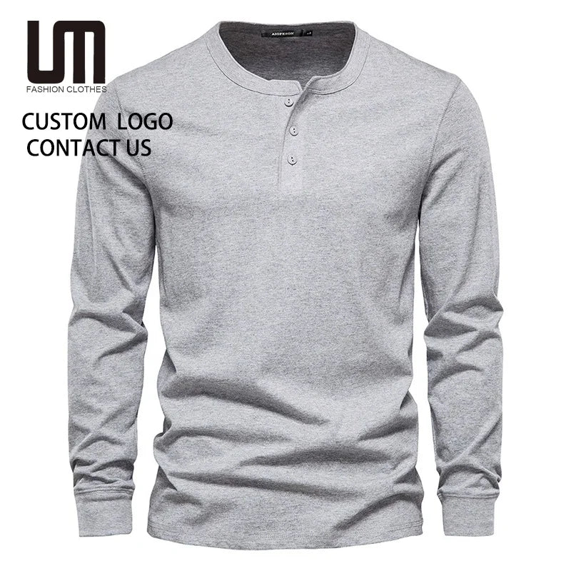 Clearance Sales Men Casual Cotton Long Sleeve T-Shirt - Solid Color Basic Top (Plus Size Breathable Daily Wear Bulk Order)
