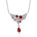 Trendy Pear CZ Fashion Jewelry 925 Sterling Silver Diamond Necklace for Women