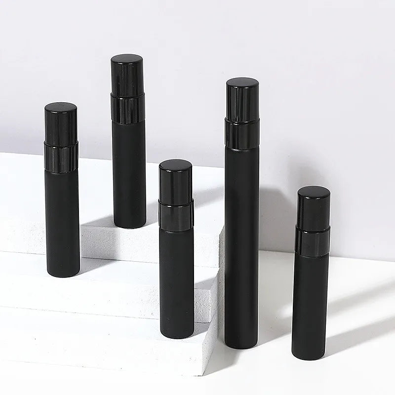 5ml 10ml Free Samples Empty Travel Portable Refilling Glass Unique Perfume Bottle Black Atomizer