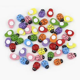Modern Outdoor Wooden Potted Plants Ornament Self-Adhesive Moss Decoration Self-Adhesive Miniature Ladybugs Fridge Decor Animal