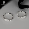 ICEBELA Jewelry Korean Version of Compact Minimalist S925 Sterling Silver Texture Ring Olive Chain Tail Ring Index Finger Ring