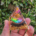 5cm Crystal Stone Pyramid Acrylic Version Tiger Eye Ball Colorful Lotus Natural Energy Generator Reiki Chakra Multiplier