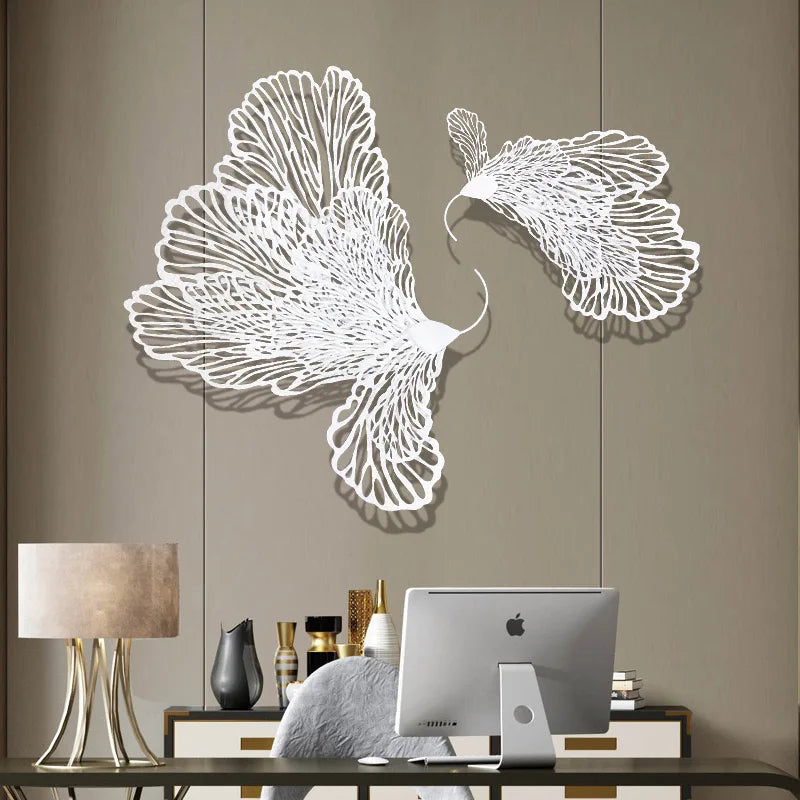 69xx100cm Wholesale Dropshipping Products butterfly Design Wall Hanging Decoration Metal Flower Art Iron Home Decor  Living Room