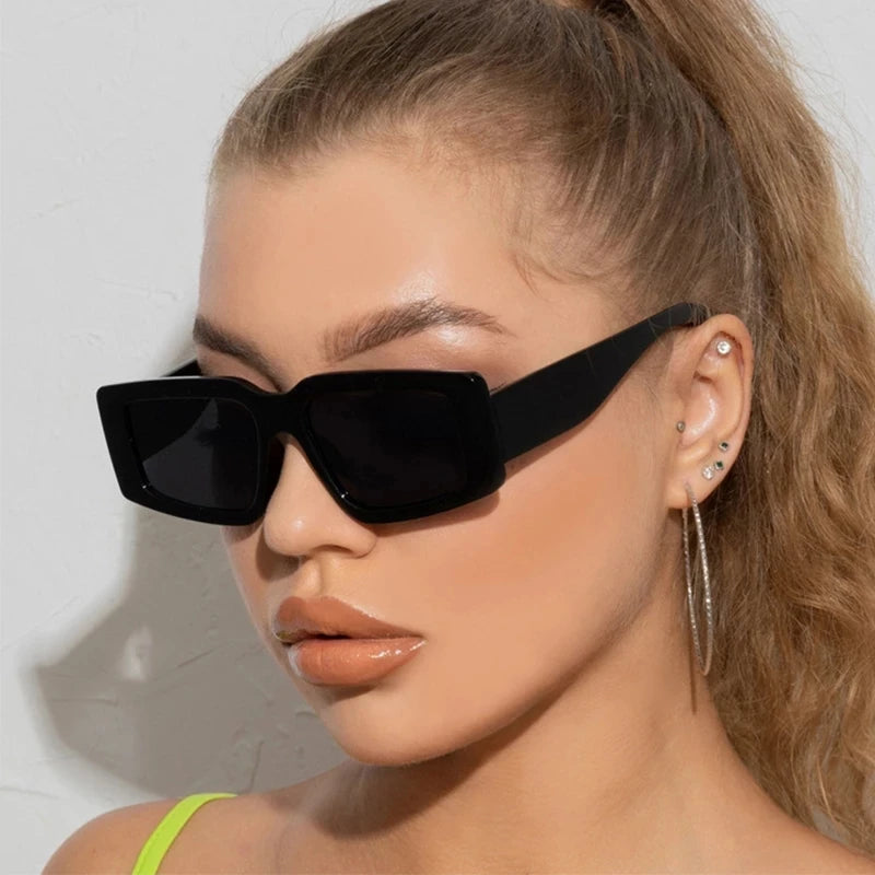 Men's Square Sunglasses Black Oversized Hip Hop Punk Women Sunglasses Retro Jelly Color Trending Sun Glasses Shades Men UV400