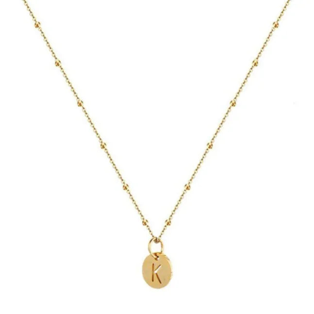 Inspire Jewelry Dedicate Design Stainless Steel Initial Disc Necklace Free Engraving Capital Letter Pendant Jewelry for Unisex