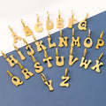 LUCKYDG Waterproof Tarnish Free Hypoallergenic 18K Gold Plated Dainty Bubble Letter Pendant Charms for Necklace Jewelry Making