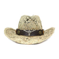 Summer New Fashion Hollow Out Design Mexican Cowboy Hat Natural Seagrass Straw Hat for Women Men Beach Resort Holiday Travel