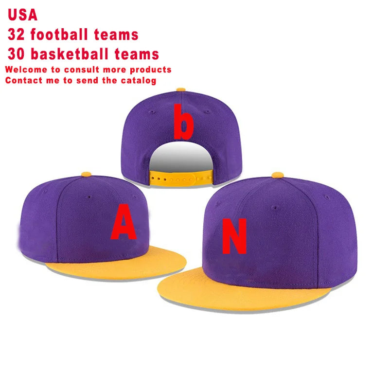 Wholesale Nice Quality Metal Sports Caps Custom logo Blank Hip Hop Hat Plain Flat Brim Snapback Baseball Cap