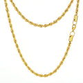 Stainless Steel Tarnish Resistant and Hypoallergenic 18K Gold Plated/Silver Color Rope Chains Mens Twisted Necklace