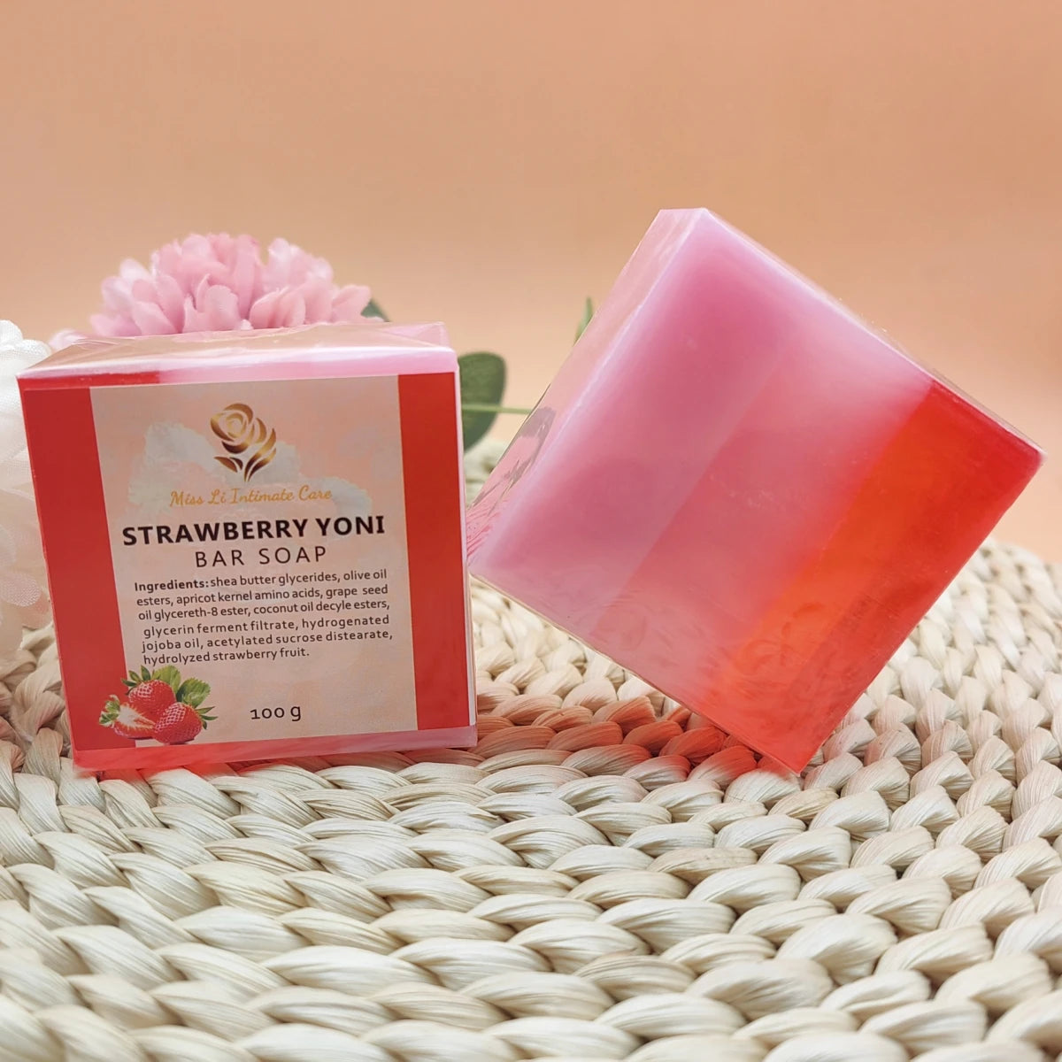 Wholesale 100% Natural Handmade Organic Yoni Soap Remove Odour Strawberry Yoni Soap Bar for Women