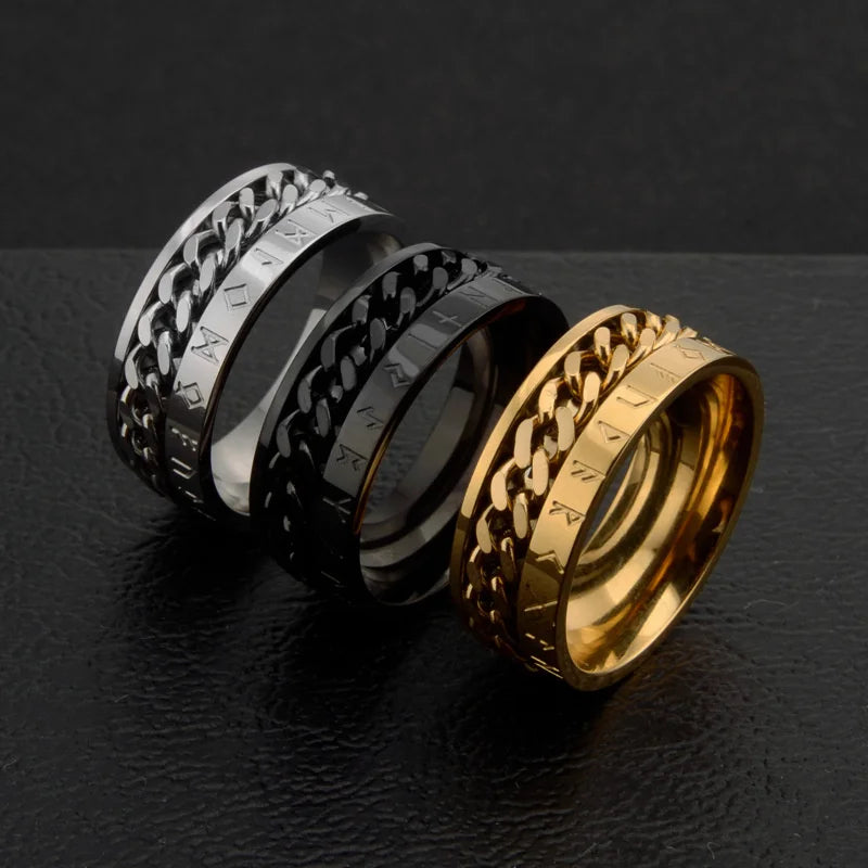 Wholesale Custom Stainless Steel Jewelry Women Plated Link Chain Geometric Twisted Rings Wih Luminous Letters