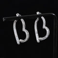Silver Needle Zircon Heart Earrings South Korean Simple Fashion Premium Earrings Temperament Earrings Wholesale Girl