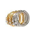 Classical Women Tiny Stainless Steel Round Circle Clip on Earrings PVD Gold Plated Pearls Hoop Earrings Jewelry Lady Earrings