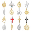 Beimai OEM Charms for Jewelry Making Popular Luxury Angel Copper Zircon Cross DIY Necklace Bracelet Jewelry Accessories