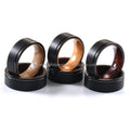 8mm Black Tungsten Wedding Band for Men Offset Inlay Whiskey Barrel Olive Wood Ring for Engagement Anniversary Promise Gift