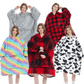 Factory Cozy One Size Sherpa Comfortable Hoodie for All Custom Plain Sweatshirt Wearable Adult Hooded  Oversized Hoodie Blankets