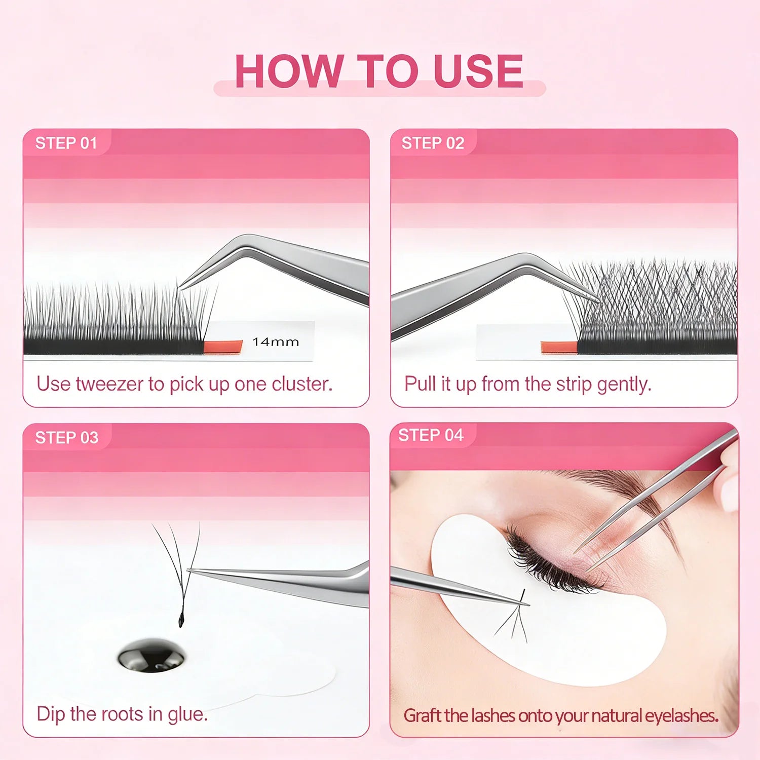 Korean PBT Customized Mixed Color and YY Shape Lashes Premade Fans Individual Eyelash Extension