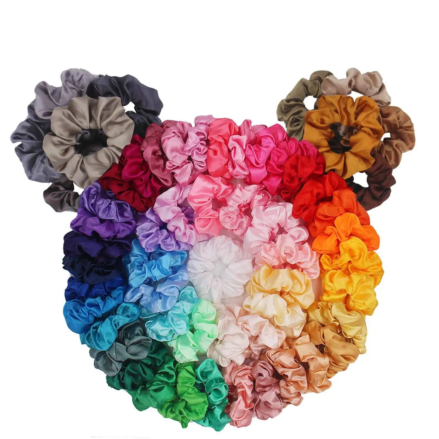 SongMay Satin Polyester Hair Scrunchies Custom Personalized Logo Pattern Printed 50 Colors Fashion Accessory