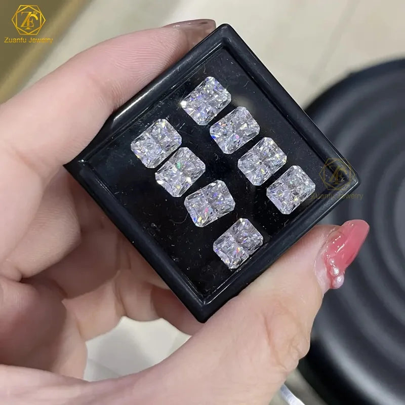 Fancy Shape D VVS Loose Moissanite 1ct-4ct GRA Certificate Radiant Moissanite Diamond for Jewelry Making