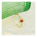 Vintage Frame Cutout Lace Ring S925 Silver & Gold Plated Natural Garnet Bulk in Stock for Wedding Party Anniversary
