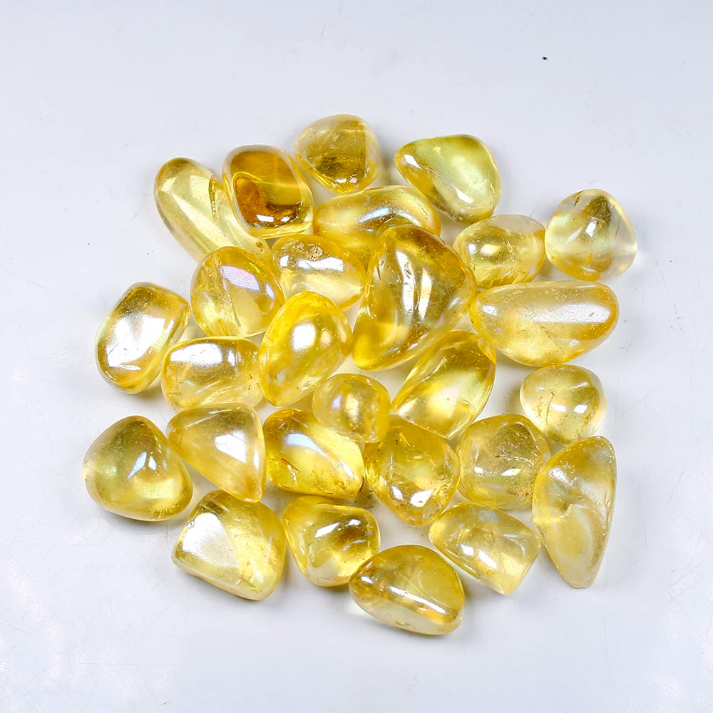 Wholesale Precious Stone Aura Citrine Crystal Gemstones Tumbled Stone Gravel Crystals Healing Stones