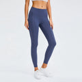 Women Running Fitness 7/8 Length Pants with Pockets Tummy Control Stretch Legging Custom logo Workout Gym Yoga Leggings