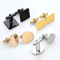Men Jewelry Making Custom logo Stainless Steel Engraved Cuff Links Mens Personalized Cufflink Blank Men Cufflinks
