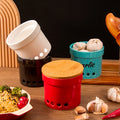 Colorful Glazed Porcelain Potato Onion Garlic Storage Canister Set Home Decor Custom logo Ceramic Chinese Ginger Jar