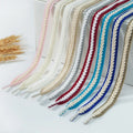 YH 15mm Flat Cotton Shoelaces Casual Style Fashionable Wheat Spike-Like Design 100-160cm Flat Shoes 35 Colors Available Sneakers
