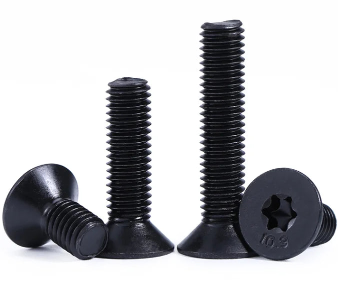 Grade 10.9 Black Flat Countersunk Torx Hexalobular Socket Head Cap Screws Metric Steel Material