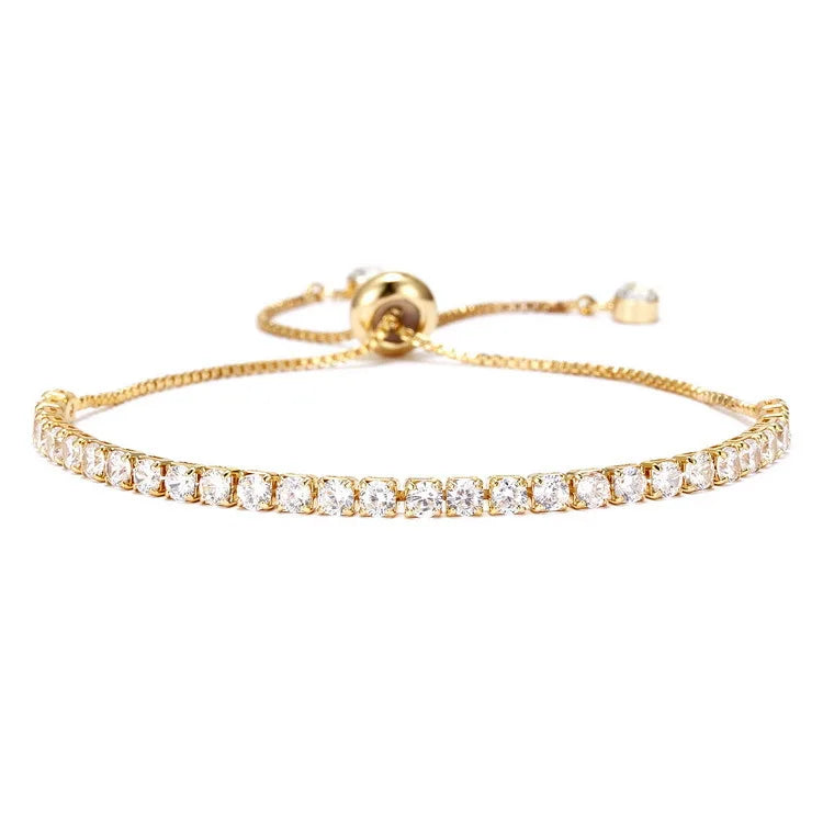 SC Hot Selling Fashion Rose Gold Plated Bracelet Women Wedding Party Jewelry Shinny Diamond Zircon Bracelet for Women