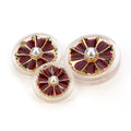 Fenxinju Flower Inlaid Pearls Metal Buttons Transparent Resin Alloy Combination Garment Accessories Round Sewing Button