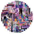 50Pcs INS Cartoon Vaporwave Girls Stickers Decorative Label for Luggage Laptop Guitar Notebook Skateboard PVC Waterproof Sticker