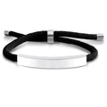 2024 New Design Custom Engraved Stainless Steel Bar Bracelet Adjustable With Braided Cord Friendship Bracelets