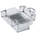 Silver Fashion Candy Pattern Open Clear Aluminum Makeup Train Case Low MOQ for Promotion COLILI EBM-H002