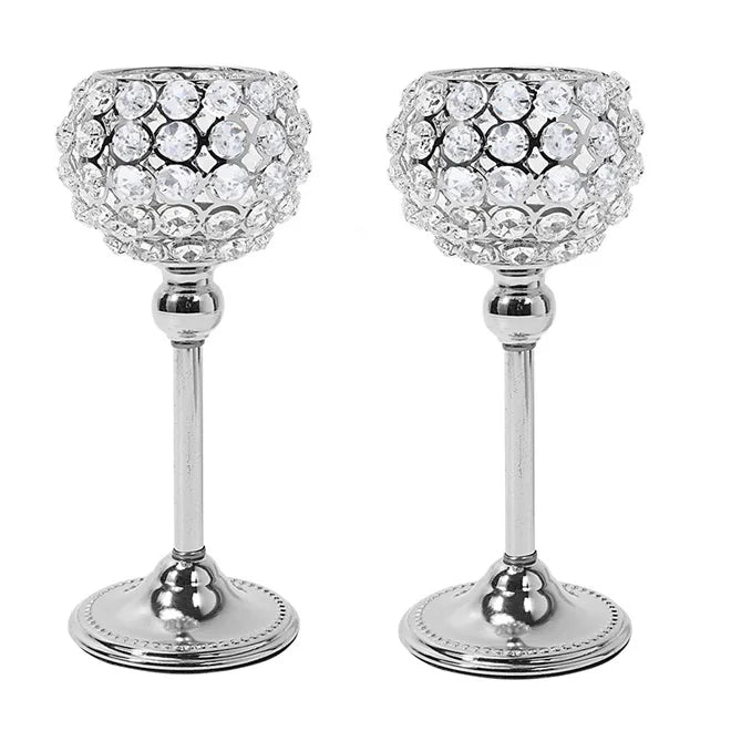 HOT Crystal Tealight Candle Holders Candle Holders Table Centerpieces for Wedding Home Decor Thanksgiving Christmas Decorations