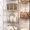Hot Sell Plastic  Ziplock Bag Organizer Storage Box Magnetic clear Luxury Handbag Container Display case  Transparent