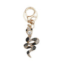 Wholesale Glitter Crystal Snake Keychain 3D Sparkling Bag Charm Rhinestones Fashion Animal Snake Key Chains Bling Accessories