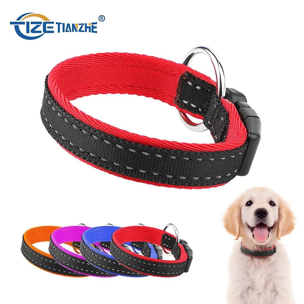 A Azon Hot Selling Multi Color Adjustable Soft Nylon Webbing Pet Cat Collar Small Dog Collars