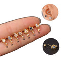 2022 New Luxury Fashion Moon Star Planet Bead Diamond Stud Earrings for Women Stainless Steel