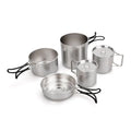 Portable Outdoor Stainless Steel Cookware Survival Kit Versatile Pot and Frying Pan for Hiking Picnic Camping