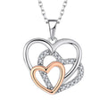 2024 New Jewelry Love Style Sterling Silver 925 Pendant Necklace in Three Heart Design