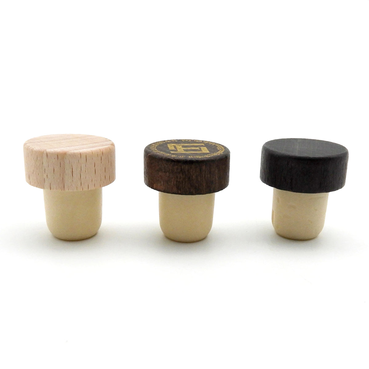 Wooden Engraved Top 22.5mm T Shape Cork Caps 22mm Juice Bottle Stopper for Beverage