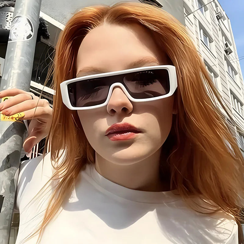 2024 Rectangle Frame Designer Luxury Sunglasses Unisex White Sun Glasses with Hip Hop Style Leopard Oversized Shades for Men