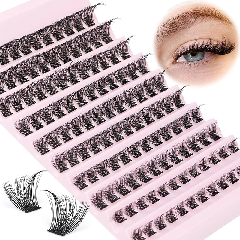 Wholesale 30D 40D 50D Individual Diy Cluster Lashes Wispy Eyelash C Curl Segment Pre-Cut Lash Cluster Extension Kit MegaBDM
